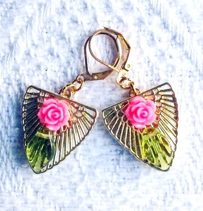 Boucles "Éventail de Roses" (Réf. BC 011)