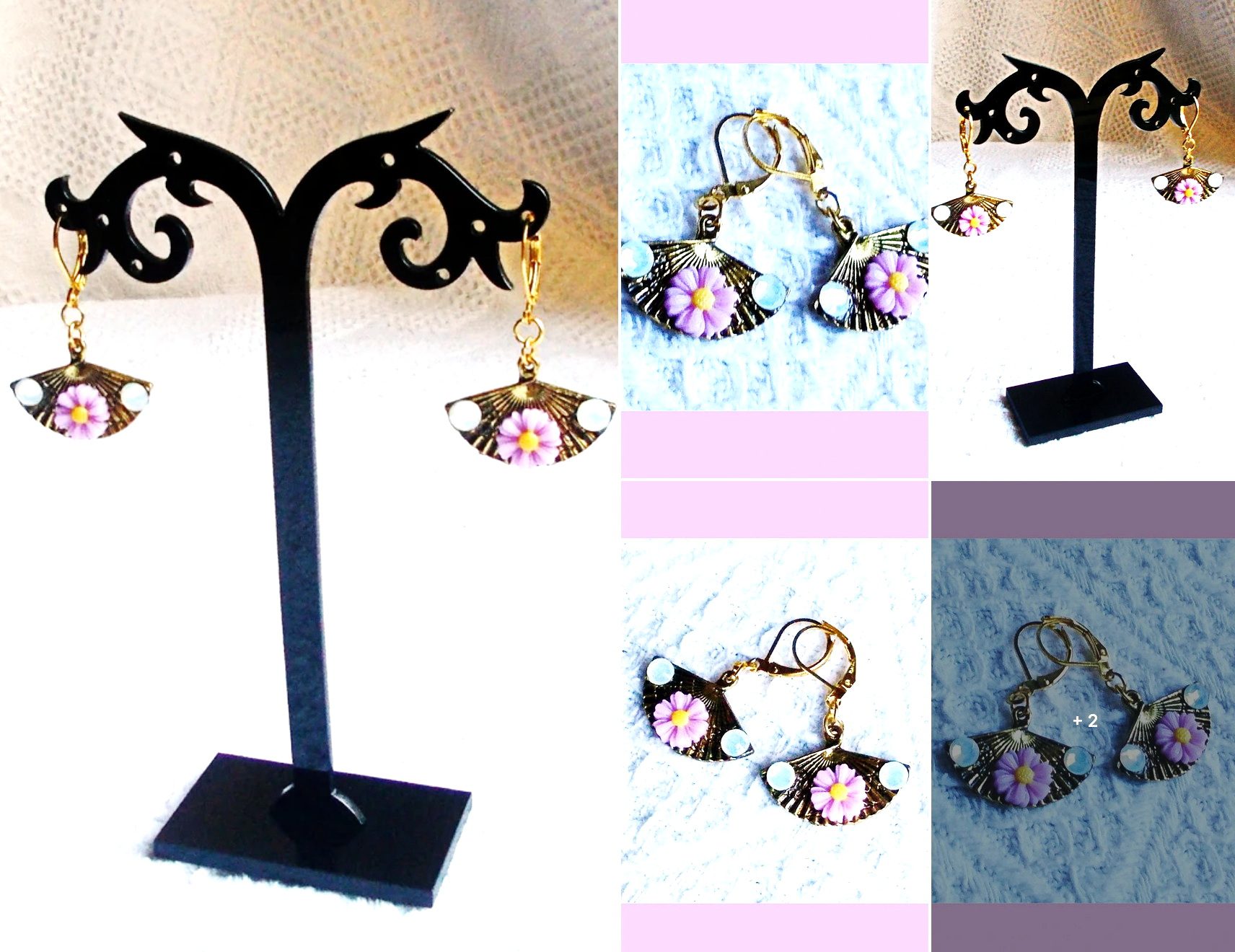 Boucles d'Oreilles "Douceur de Rosée" (Réf. BC 024) – Image 6