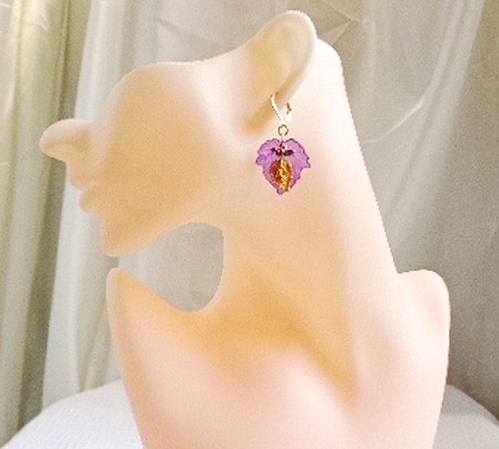 Boucles d'Oreilles : "Murmure de Vigne Royale " (BC 210)