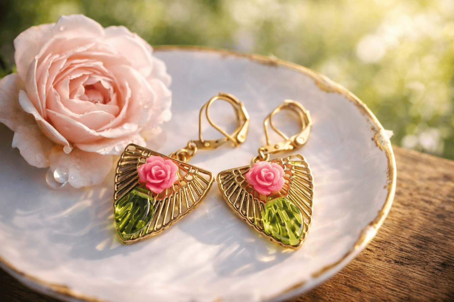 Boucles "Éventail de Roses" (Réf. BC 011) – Image 4