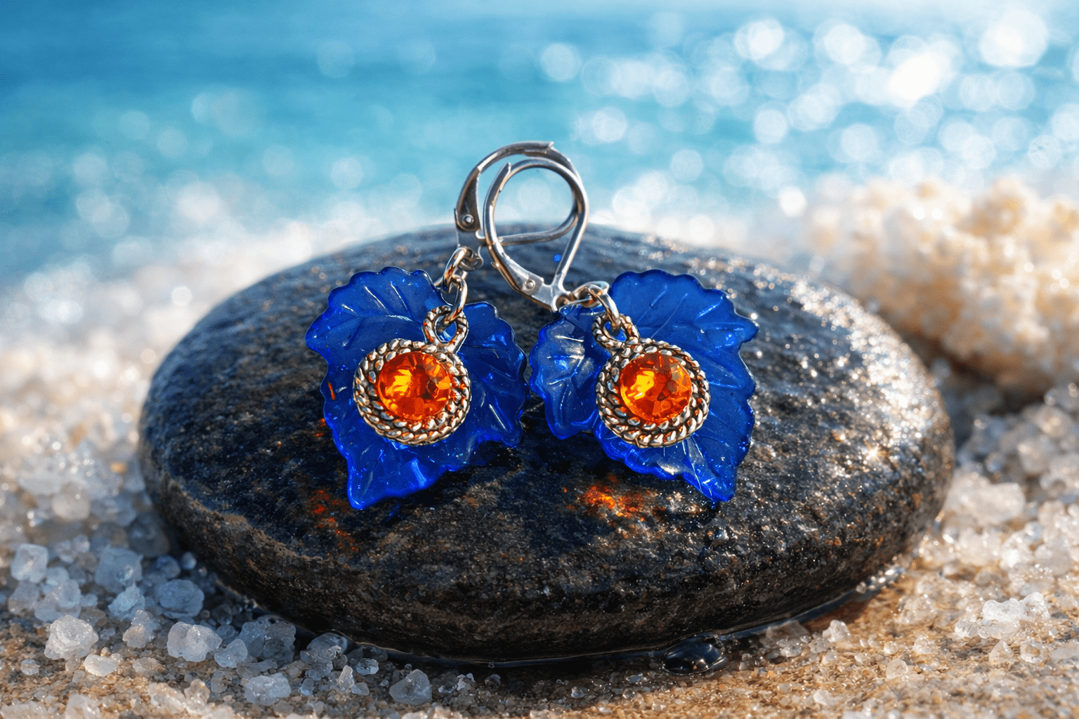 Boucles "Ambre et Azur" (Réf. BC 156) – Image 5