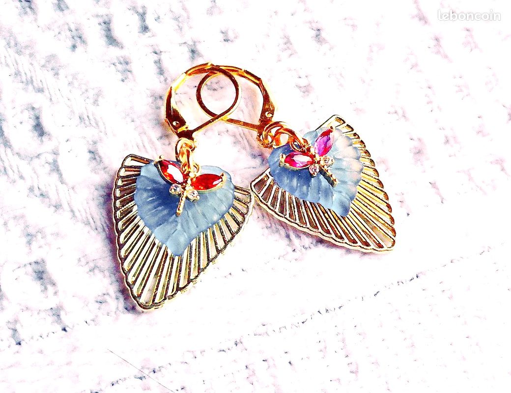 Boucles d’Oreilles "Envol Azuré" (Réf. BC 214) – Image 4