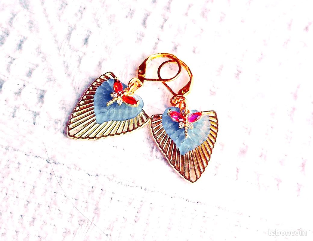 Boucles d’Oreilles "Envol Azuré" (Réf. BC 214) – Image 6