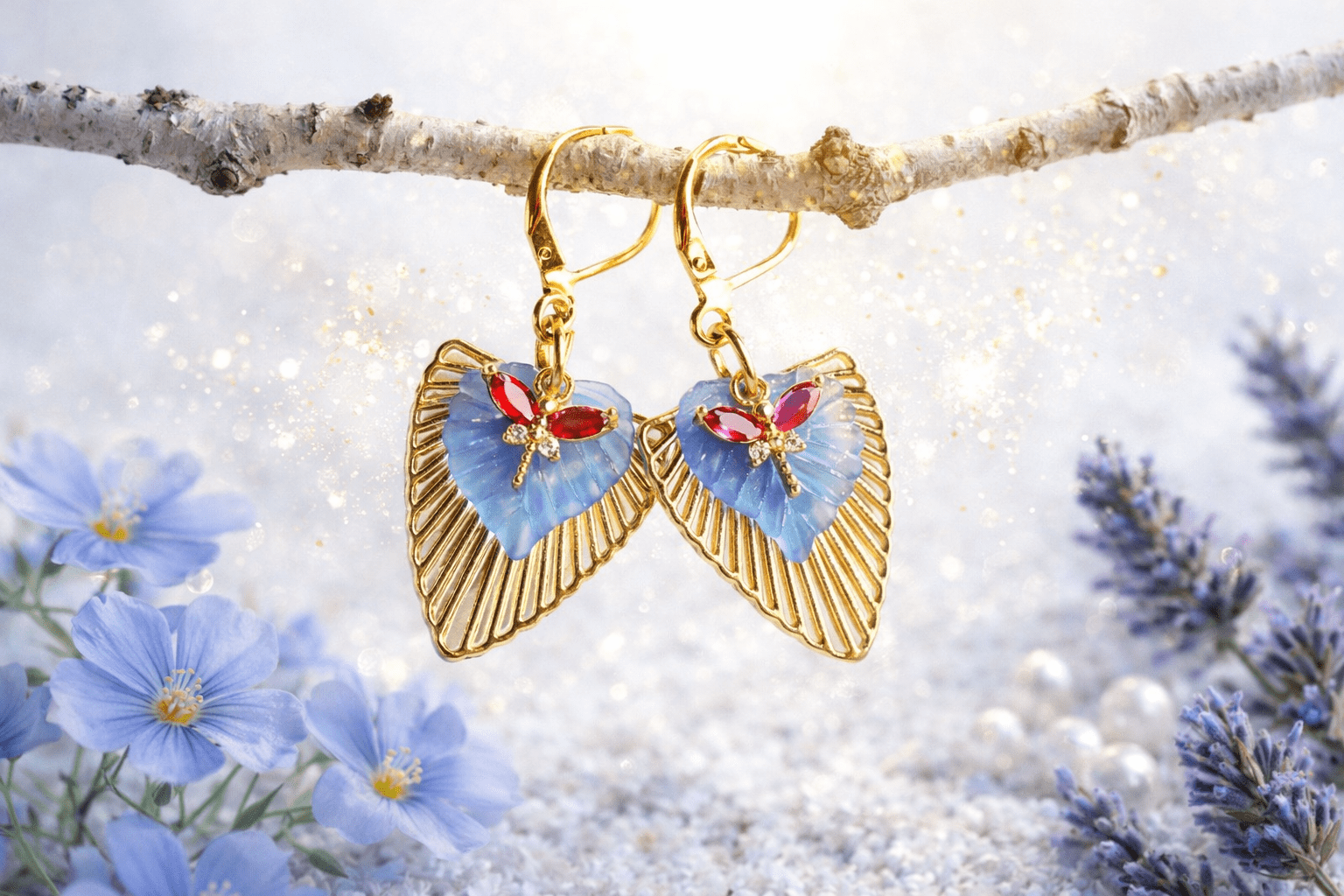 Boucles d’Oreilles "Envol Azuré" (Réf. BC 214) – Image 5